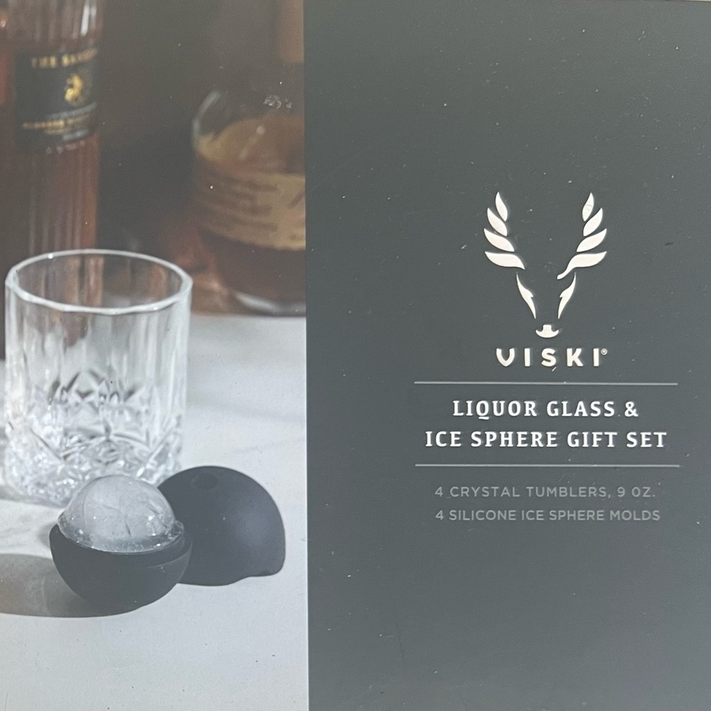 Liquor glass & ice sphere set